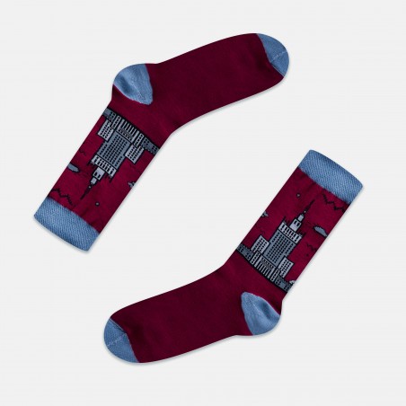 Palace socks - gray-burgundy